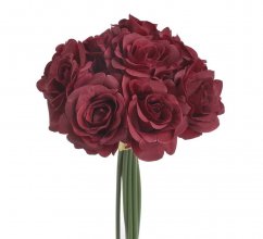 Růže s listy svazek 9 stonků, dl. 28 cm, barva 03B