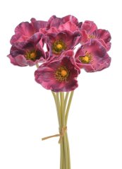 Svazek umělých anemonů, květ 5,5cm, dl.34cm - 6ks