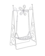 Kovová dekorace houpačka H17cm, L9,5cm - bílá