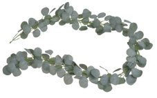 Umělá girlanda eukalyptus populus - lístek 5,5 cm, dl. 194cm