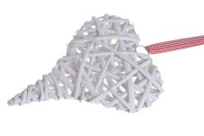 Proutěné závěsné srdce na drátěné konstrukci 20x15cm