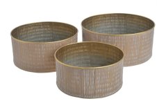 Sada kulatých plechových nádob,   24,5cm∅x11cmH, 22cm∅x10cmH, 19cm∅x9cmH - 3ks