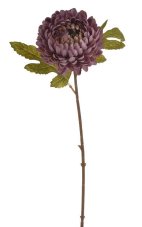 Umělá chryzantéma s listy, květ Ø 11cm, dl. 52cm