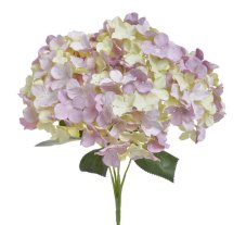 Kytice umělých hortenzií s 5 květy a listy, květ Ø 14cm, dl.celkem 42cm