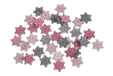 Vánoční dekorace vločka, různé barvy - výsek 2cm - 36ks