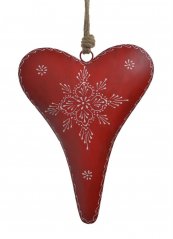Dekorace - plechové barvené srdce s ornamenty - 31x23cm..23,5cmLx5cmWx31cmH