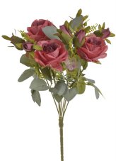 Kytice umělých růží - květ Ø 6 cm, celkem dl.38 cm