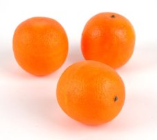 Dekorace umělé pomeranče  v síťce Ø 8 cm - 3ks