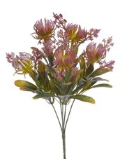 Umělá exotická kytice 32 cm – růžovo-zelená