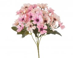 Kytice umělých květů s listy a doplňky, květ 4cm, dl. 30cm