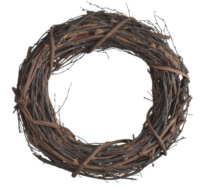 Věnec pletený z dvou druhů proutí  Ø 40cm