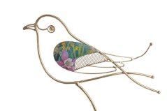 Dekorace kovový pták zápich .24,5cmLx0,5cmWx70,5cmH