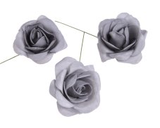 Hlavička pěnové růže na drátku Ø 6cm/dl.8cm - 8ks