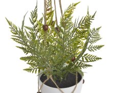 Umělé kapradí v nádobě - květináč Ø11,5 cm x závěs H76 cm