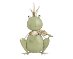 Dekorace  plechová sedící žába  25cmL x 11cmW x 41cmH