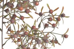Umělá převislá větev s lístky a plody hlohu dl. 82cm