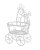 Kovová dekorace kočárek H12,5cm, L7,5cm - bílý