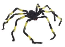Dekorační pavouk Halloween černo-žlutý 93 cm