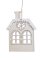 Dekorace dřevěný domek se zasněženou střechou 12x10x0,5cm - závěs