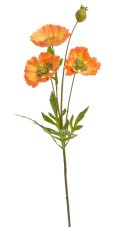 Umělý kvetoucí mák 3 květy, květ Ø 10cm, dl.69 cm