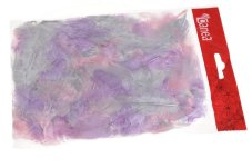 Přírodní barvené peří 5 - 8 cm - mix 10g PK/LT.VIOL/GRAY