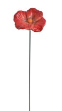 Dekorace keramický kvítek na drátku (8cm⌀x3,5cmH) 38cmH