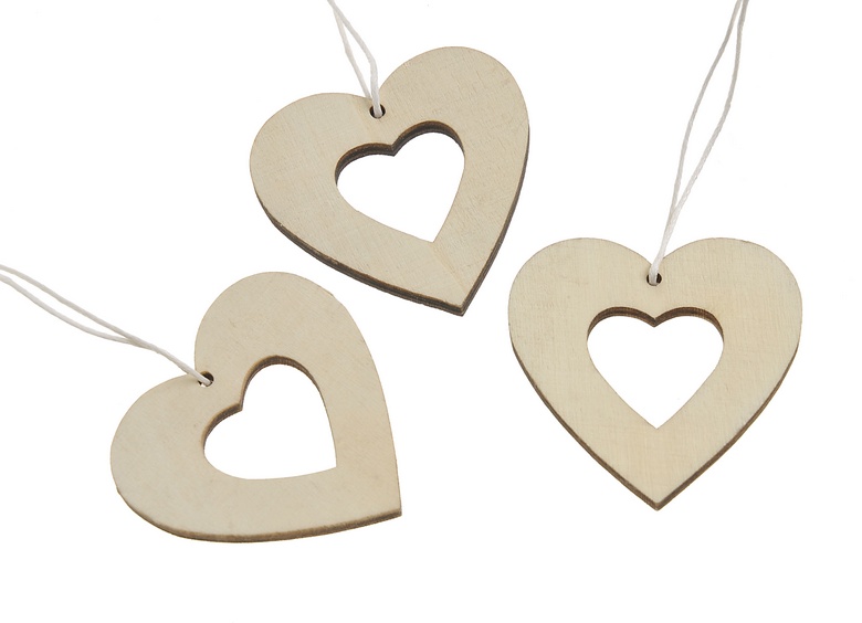 Srdce závěsné vykrojené sestava 12ks