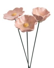 Dekorace keramický kvítek na drátku (8,5-9,5cmLx8-9,5cmWx3-4,9cmH)
