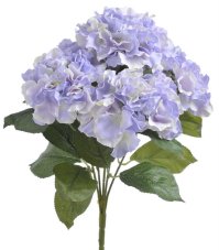 Kytice umělých hortenzií s 5 květy a listy, květ Ø 15cm, dl. celkem 48cm