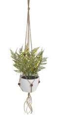 Umělé kapradí v nádobě - květináč Ø11,5 cm x závěs H76 cm