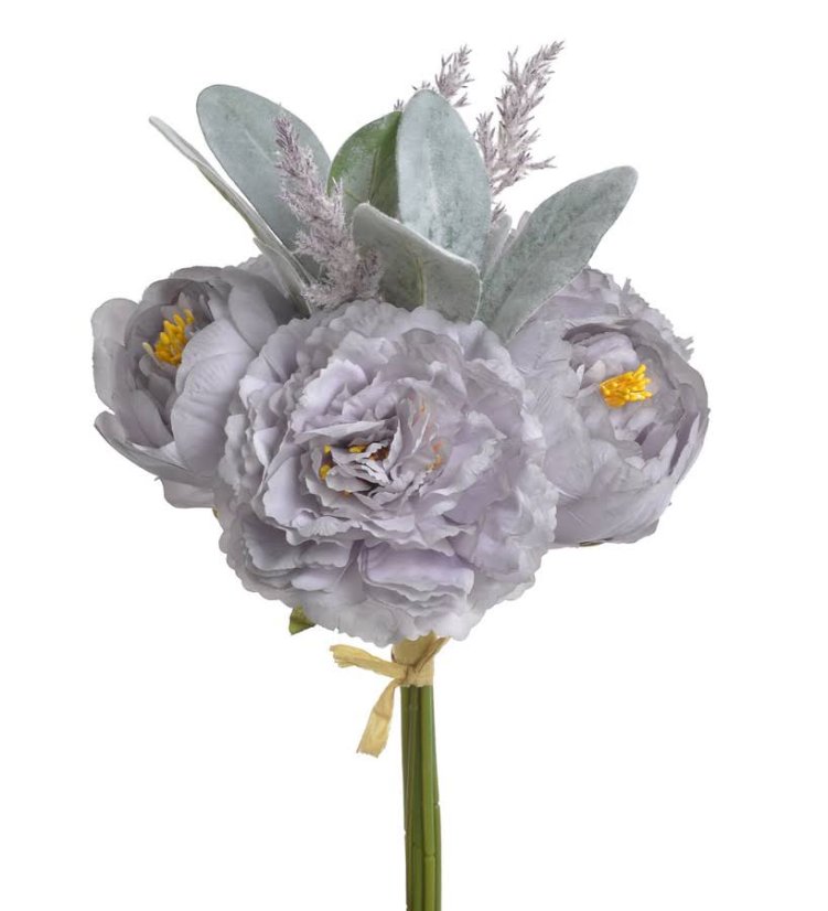 Kytice umělých rozkvetlých pivoněk a travin, pivoňka Ø 11cm/ dl.celkem 44cm