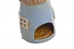 Keramický domek - svícen na light svíčku .8,5cmL x 8,5cmW x 15,5cmH.
