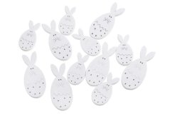 Velikonoční dekorace dřevěný zajíc 6-7cm výsek - 12ks