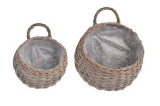 Proutěná nýdoba na aranžování s výstelkou 20cmLx10cmWx20cmH, 30cmLx15cmWx30cmH - 2ks