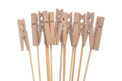 Dekorace dřevěný kolíček zápich (1,4cmL x 0,7cmW x 4,5cmH) 37,5cmH - 12ks