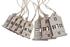 Dřevěné domky na pověšení 3,2-4,5cm - 8ks