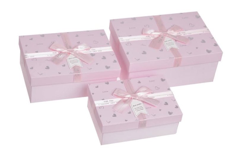 Sada dárkových krabiček 17,5x12,5x6,5cm 20x14x8cm 22,5x16x9,5cm - 3ks