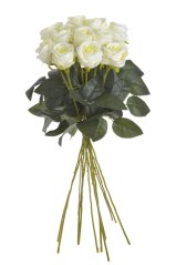 Umělá rozkvetlá růže na stonku, hlavička Ø 5,5cm/celkem dl.58cm, barva A1 - 1 ks