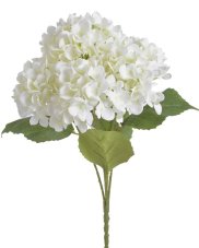 Kytice umělých hortenzií s 5 květy a listy, květ Ø 12cm, dl.celkem 50cm