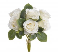 Růže s listy, svazek 9 stonků, dl. 30 cm, barva 04