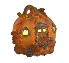 Domek pohádková dýně 12,5 cm, LED světlo