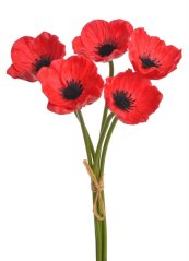 Svazek květů anemone na stonku dl. 29cm - 5 ks