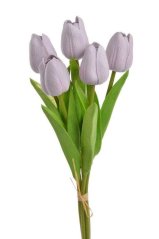 Svazek pěnových tulipánů s listy dl. 32cm - 5ks