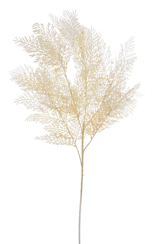 Větvička umělého kapradí 95cm - krémová 02