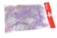 Přírodní barvené peří 5 - 8 cm - mix 10g VIOL/PK/W