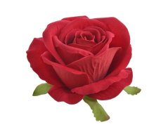 Velká hlavička umělé polorozvité růže 8 cm, 6ks, barva_45