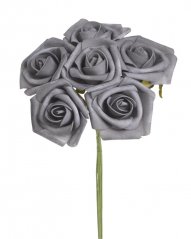 Pěnové růže na drátku 3,5cm 6 ks