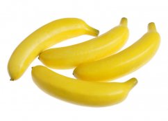 Plastové banány na aranžování 16cm - 4ks