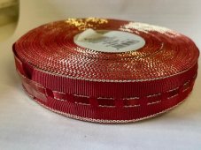 Rypsová stuha s vetkanou atlasovou stuhou 2,3cm/25m