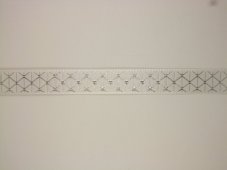 Plátnová stuha se vzorem,metaloplastem a drátem 1,5cm/25m
